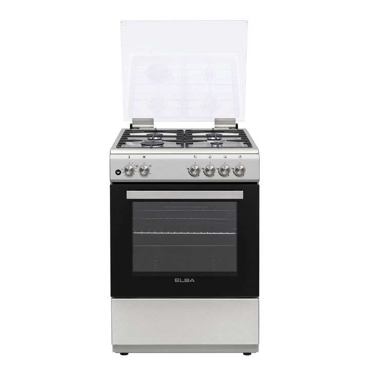 Elba Essential 60 Cm 4 Burner Cooker With Gas Oven Stainless Steel