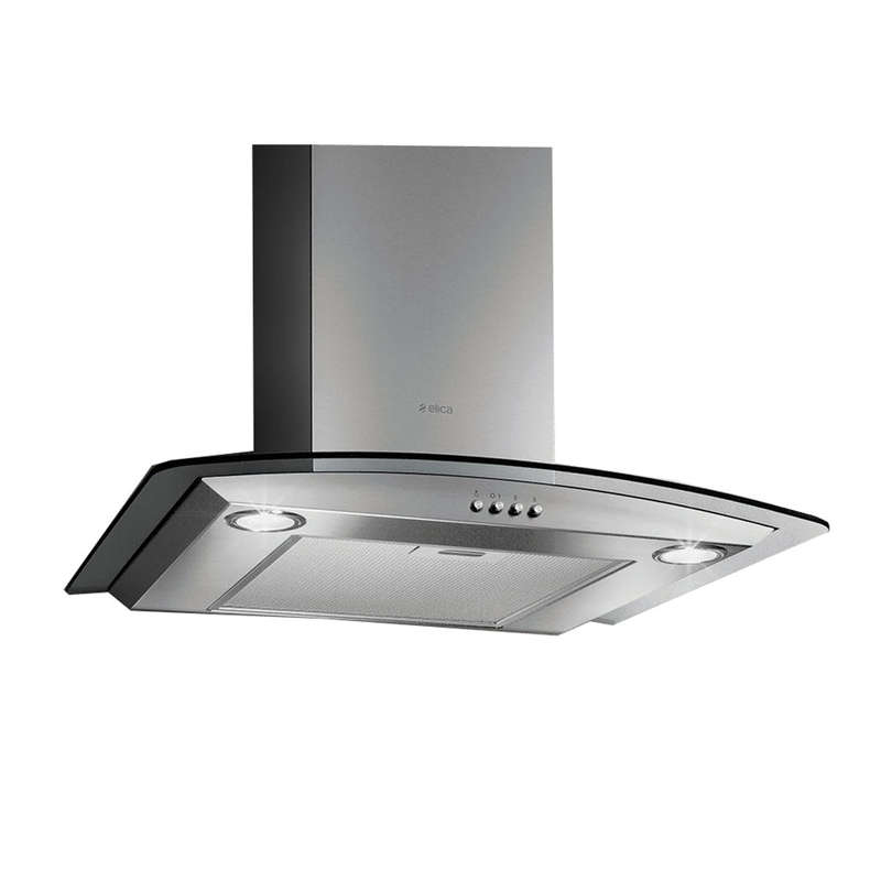 Elica 60 Cm Curved Glass Cooker Hood Stainless Ste