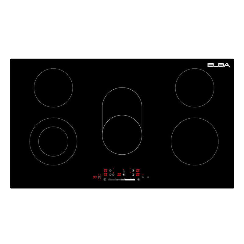 Elba Classic 90 Cm 5 Zone Ceran Hob Black