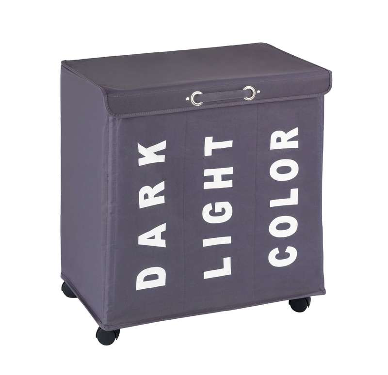 Laundry Basket 116 L 3 Compartment Trivo Grey