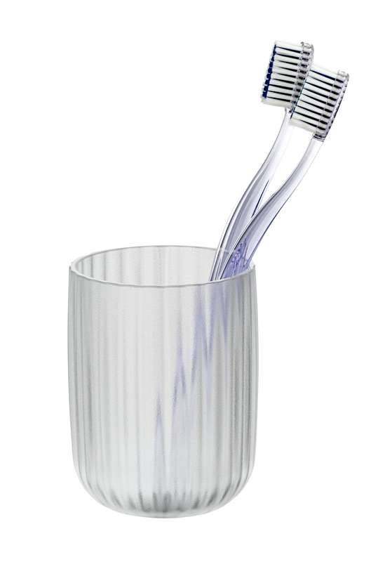 Toothbrush Tumbler Agropoli Range White Frosted Plastic