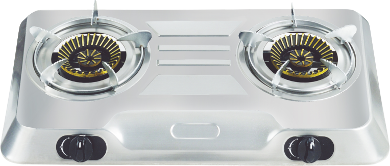 Totai 2 Burner Tabletop Gas Stove With Auto Ignition Black And Silver