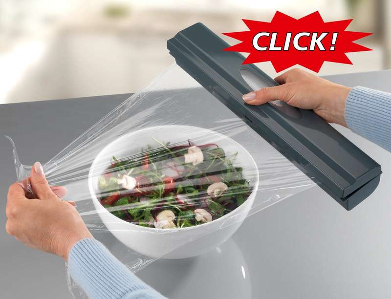 Foil / Cling Wrap Dispenser Cutter 1 Click Charcoal