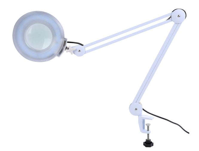 Clamp On Desk / Table Magnifier Led 220 V X5 Magnification 8606 Al Eu 5 D