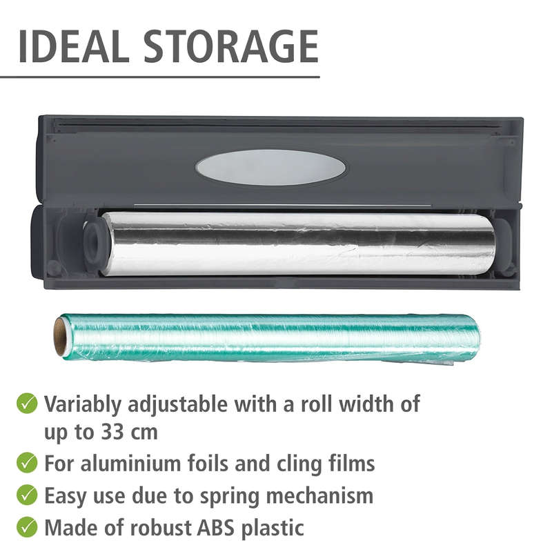 Foil / Cling Wrap Dispenser Cutter 1 Click Charcoal