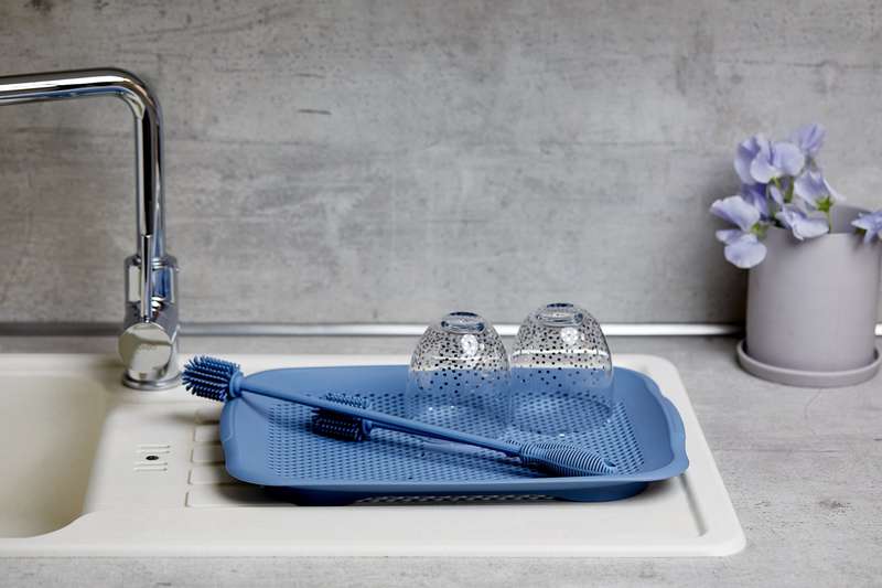Washing Up & Bottle Brush Silicone 25cm Blue
