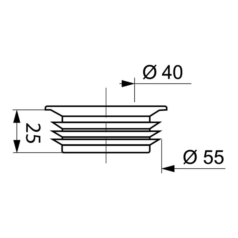 Wirquin Bung For Flushpipe 55 X43 Mm