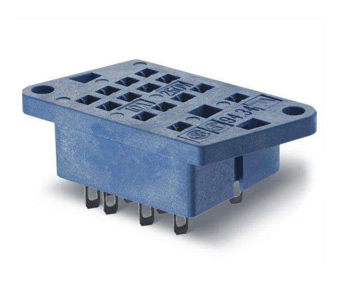Socket Relay Squ 14 P P/M Sol Blu 94.34 Sma (W/Clip)