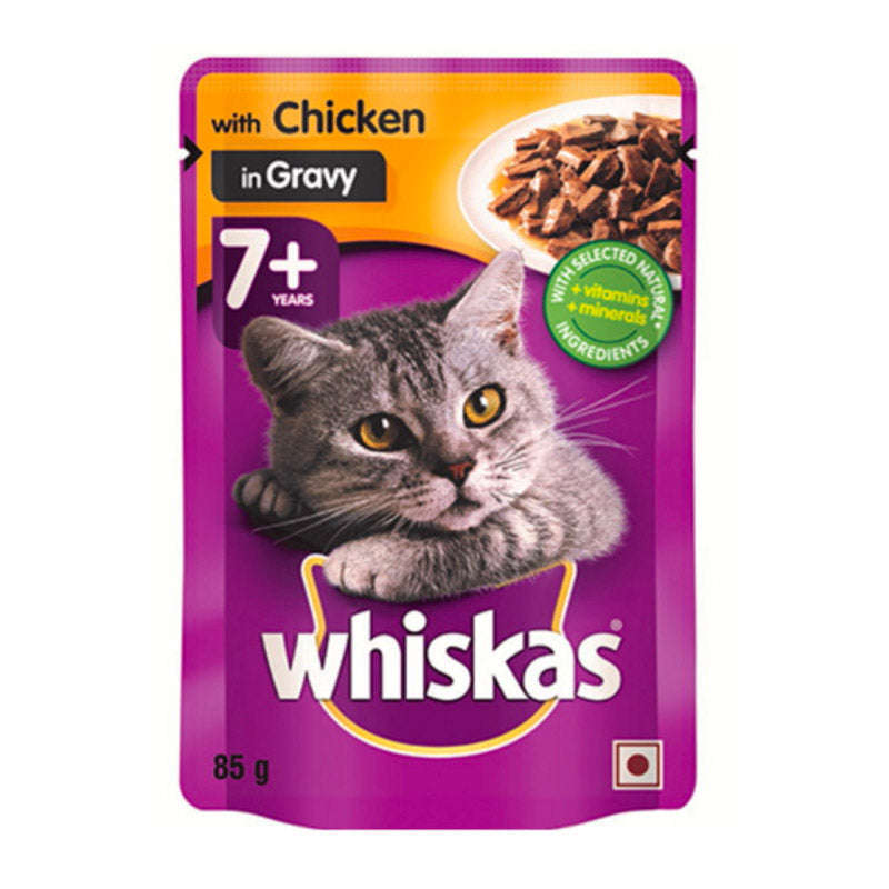Whiskas Cat Food Pouch Senior Chicken In Gravy 85 G