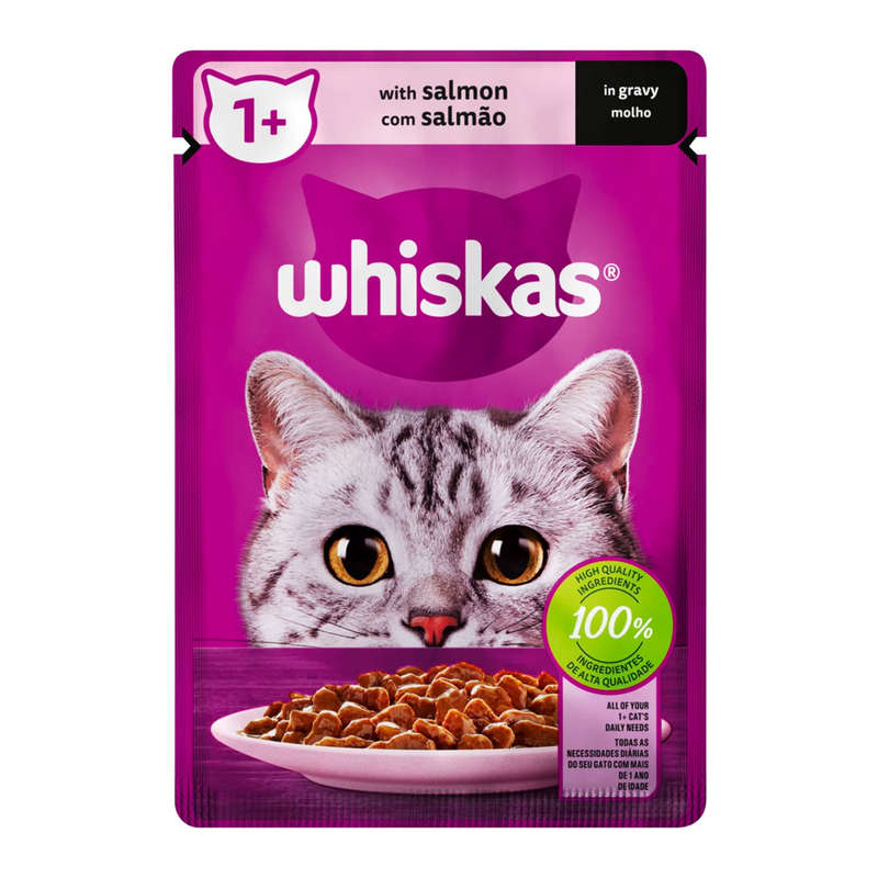 Whiskas Cat Food Pouch Salmon In Gravy 85 G