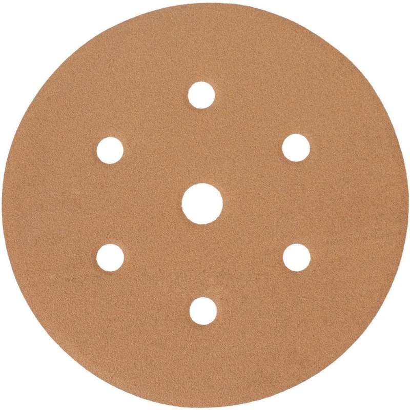 Gold Disc (50 Pieces) 500 Grit 150 Mm X 6+1 Holes Hook And Loop
