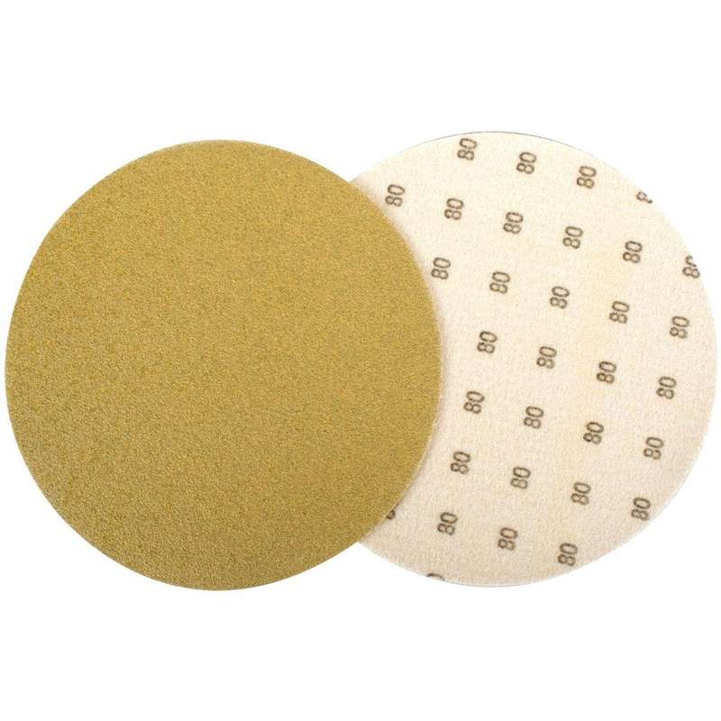 Gold Disc (50 Pieces) 80 Grit 150 Mm Without Hole Hook And Loop