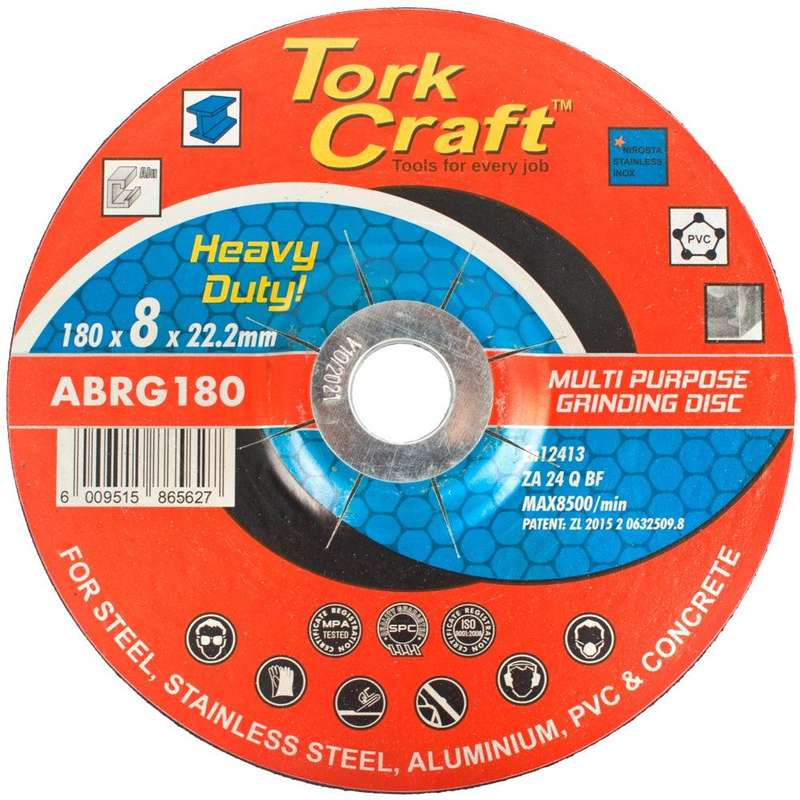 Grinding Disc For Steel 180 X 8.0 X 22.2 Mm Steel S/Steel Concret Multi