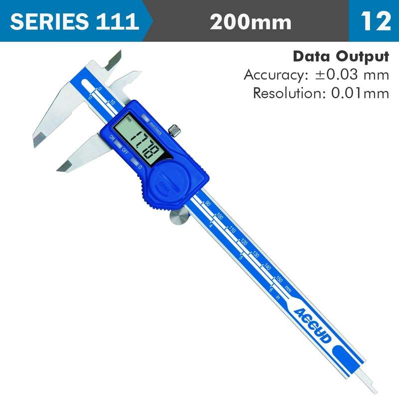 Dig. Caliper 200 Mm 0.03 Mm Acc. S/Steel 0.01 Mm Res.