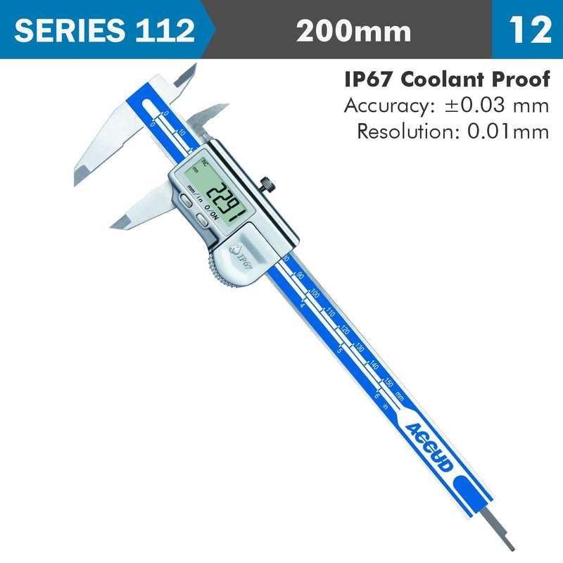Dig. Caliper 200 Mm 0.03 Mm Acc. Ip67 Level 0.01 Mm Res.