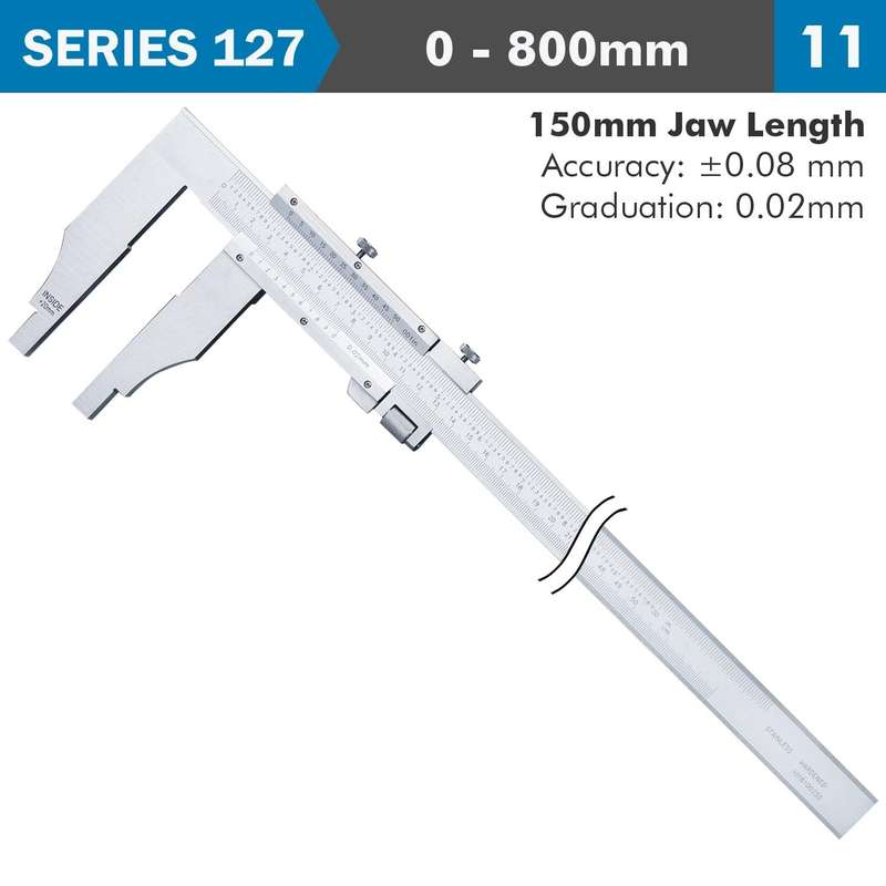 Vernier Caliper 800 Mm 0.08 Mm Acc. 150 Mm 0.02 Mm Grad S/Steel