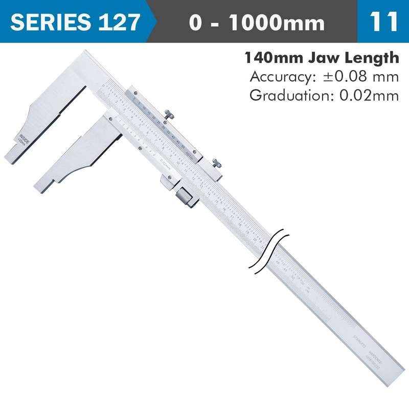Vernier Caliper 1000 Mm 0.08 Mm Acc. 140 Mm 0.02 Mm Grad S/Steel