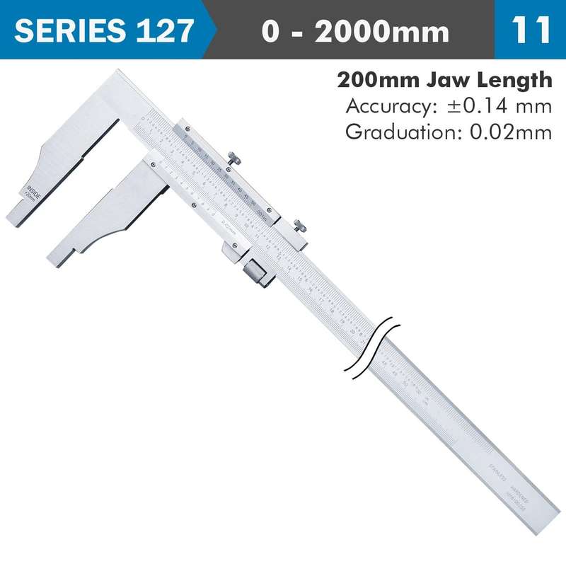 Vernier Caliper 2000 Mm 0.14 Mm Acc. 200 Mm 0.02 Mm Grad S/Steel