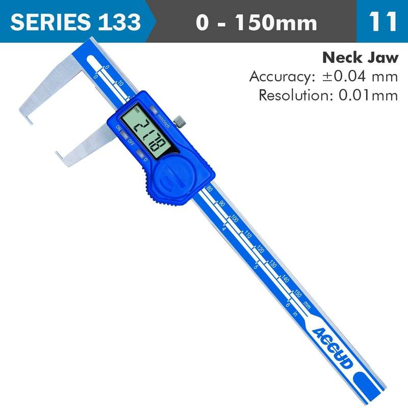 Dig. Caliper 150 Mm 0.04 Mm Acc. Outside Neck 0.01 Mm Res. S/Steel