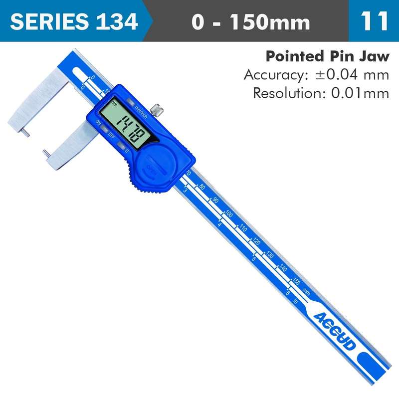 Dig. Caliper 150 Mm 0.04 Mm Acc. Outside Point 0.01 Mm Res. S/Steel