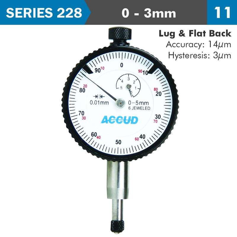 Dial Indicator 3 Mm Bezel 0.01 Mm Grad. Lug&Flat Back