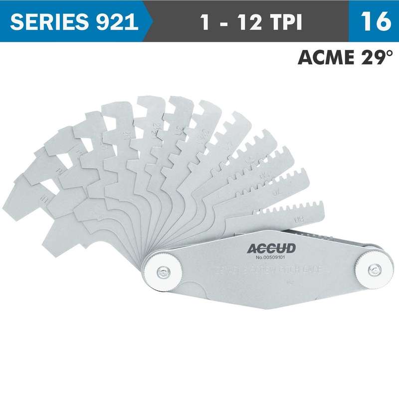 Pitch Gauge 1 12 Tpi 2 Acme29 Deg. Thread 16 Leaves 0.07 Mm Acc.