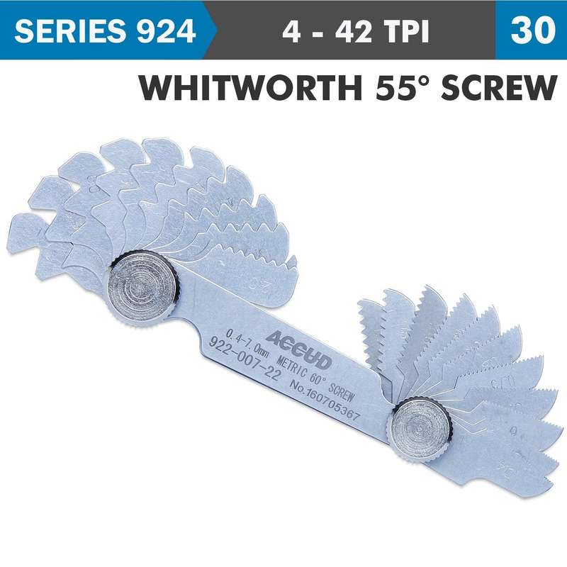 Pitch Gauge 4 42 Tpi 30 Leaves Whitworth 55 Deg. Screw 0.07 Mm Acc.