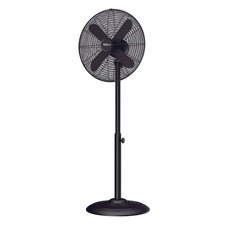 Alva 40Cm Metal Telescopic Pedestal Fan 1.2M Tall (Matte Black)