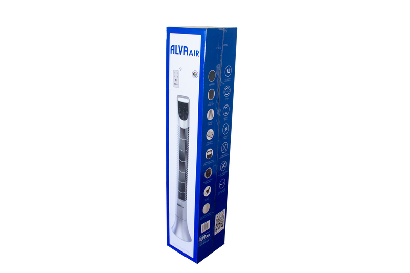 92cm Plastic Tower Fan (Silver) With Remote