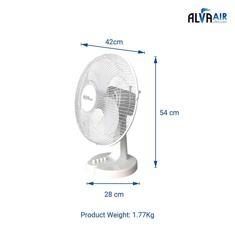 40cm Plastic Desk Fan (White)