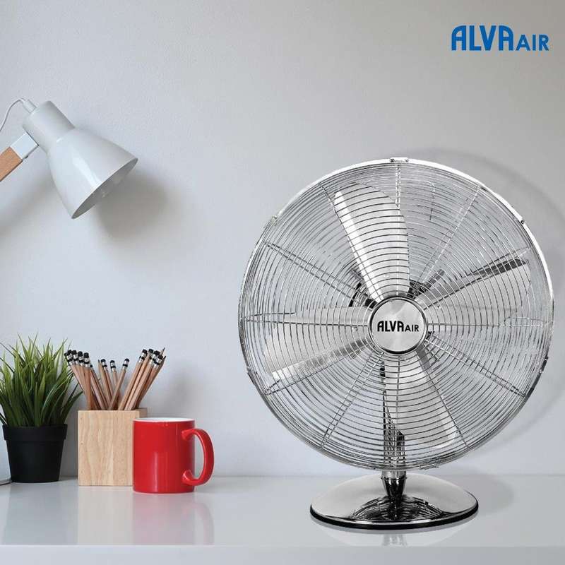 Alva 30Cm Metal Desk Fan (Chrome)