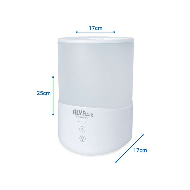 Alva Ultrasonic Humidifier (Diffuser) & 9Pc Essential Oils Value Bundle