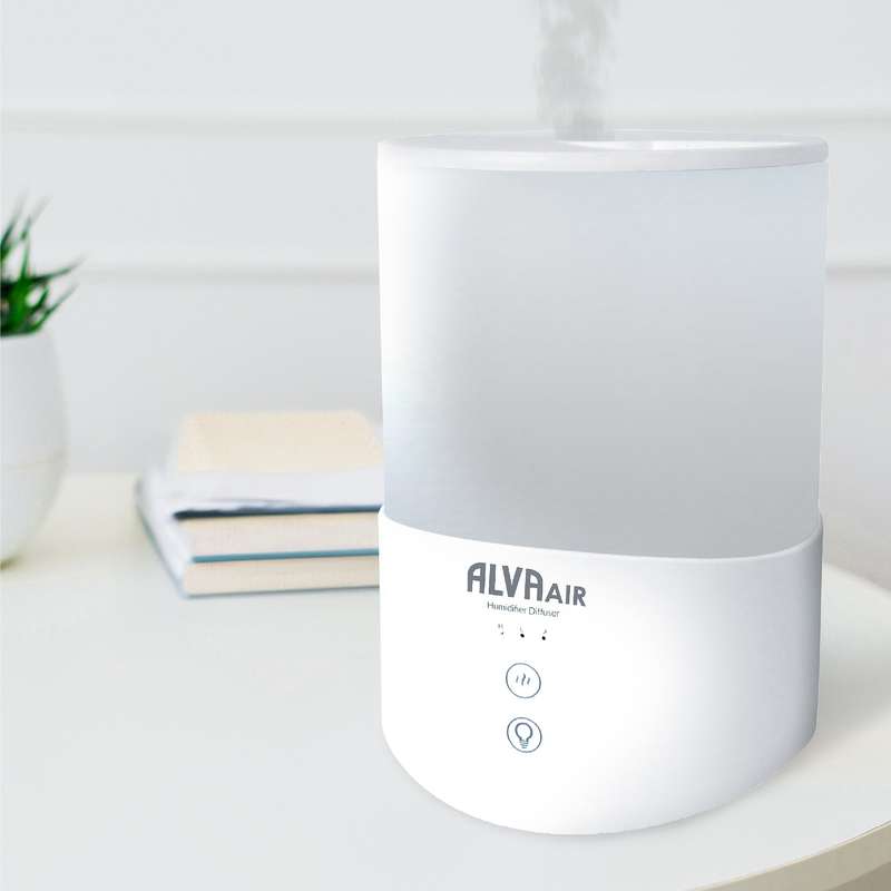 Alva Ultrasonic Humidifier (Diffuser) & 9Pc Essential Oils Value Bundle