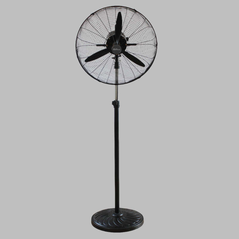 65cm Industrial Telescopic Pedestal Fan Metal (Matt Black)