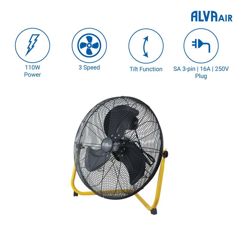 45cm Floor Fan High Velocity (Matt Black)