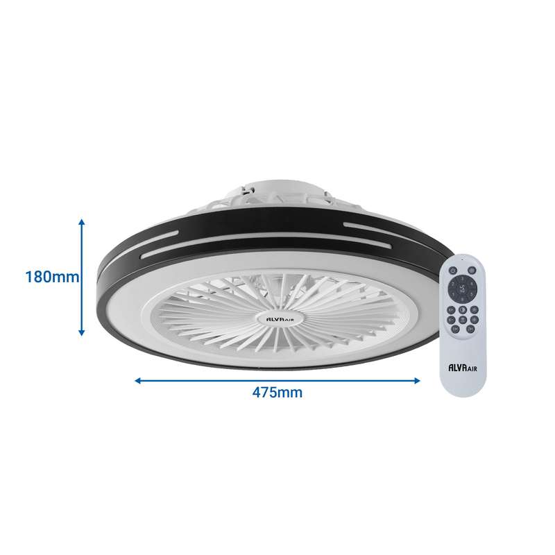 50cm Led Light / Ceiling Fan W Remote (Black)