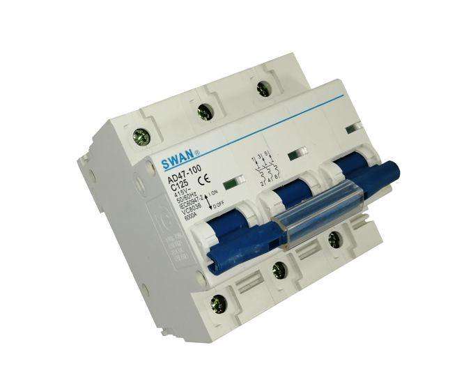 Circuit Breaker Din 125 A 3 P 6 Ka C Curve Cb Ad47 1 63125