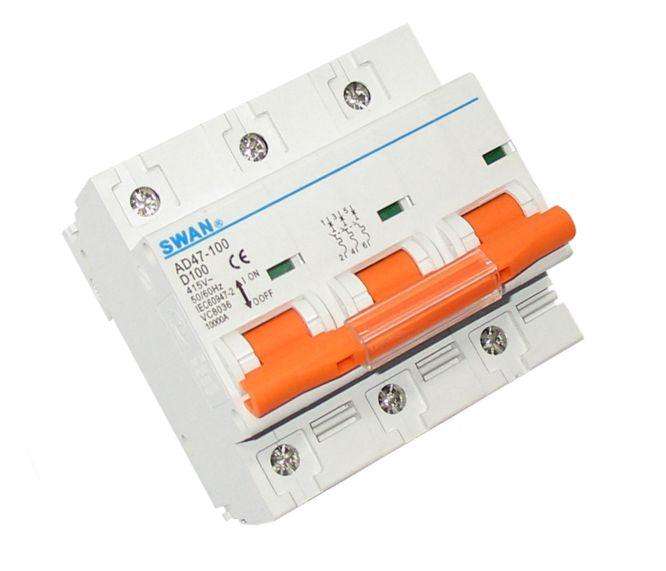 Circuit Breaker Din 100 A 3 P 10 Ka D Curv Cb Ad47 103100 D