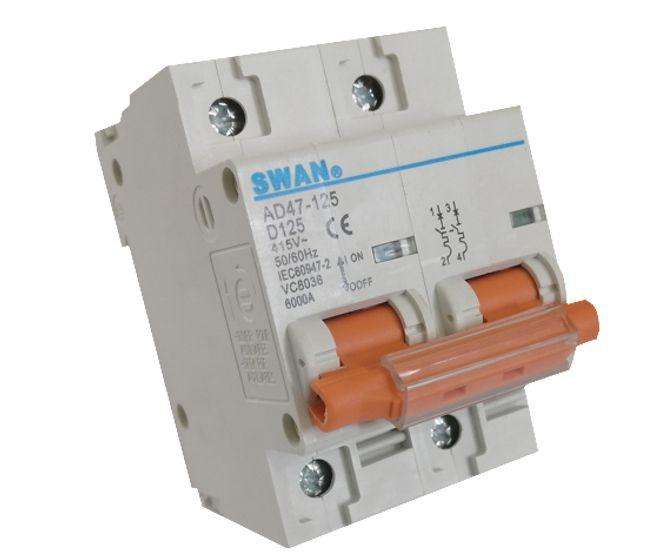 Circuit Breaker Din 125 A 2 P 6 Ka D Curve Cb Ad47 1 62125 D