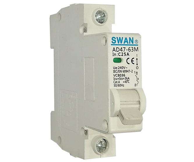 Circuit Breaker Din 25 A 1 P 3 Ka C Curve Cb Ad47 M 3125