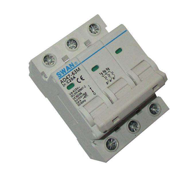 Circuit Breaker Din 25 A 3 P 3 Ka C Curve Cb Ad47 M 3325
