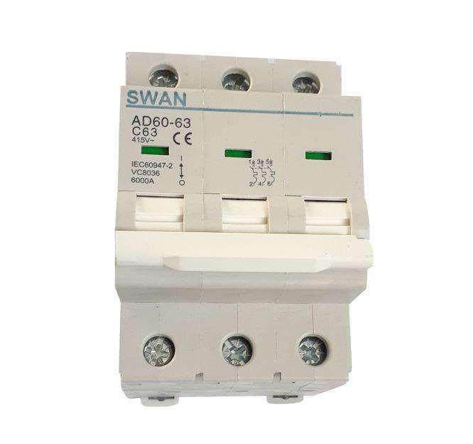 Circuit Breaker Din 25 A 3 P 6 Ka C Curve Cb Ad60 6325