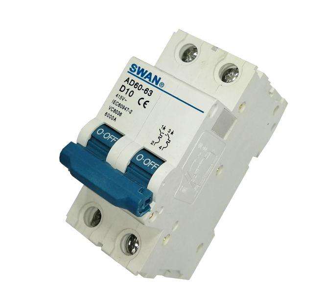 Circuit Breaker 6 Ka D Curve 2 P 10 A Ad60 63 D10 6 Ka