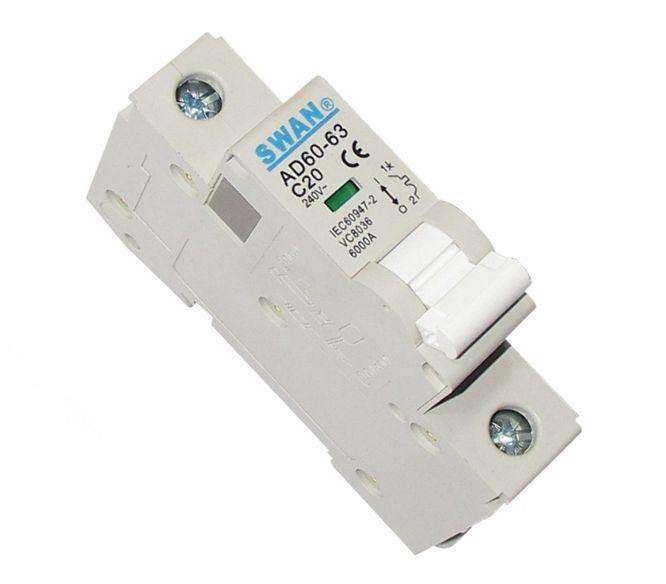 Circuit Breaker Din 40 A 1 P 6 Ka C Curve Cb Ad60 6140