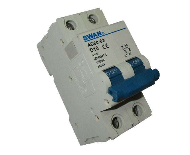Circuit Breaker 6 Ka D Curve 2 P 10 A Cb Ad60 6210 D