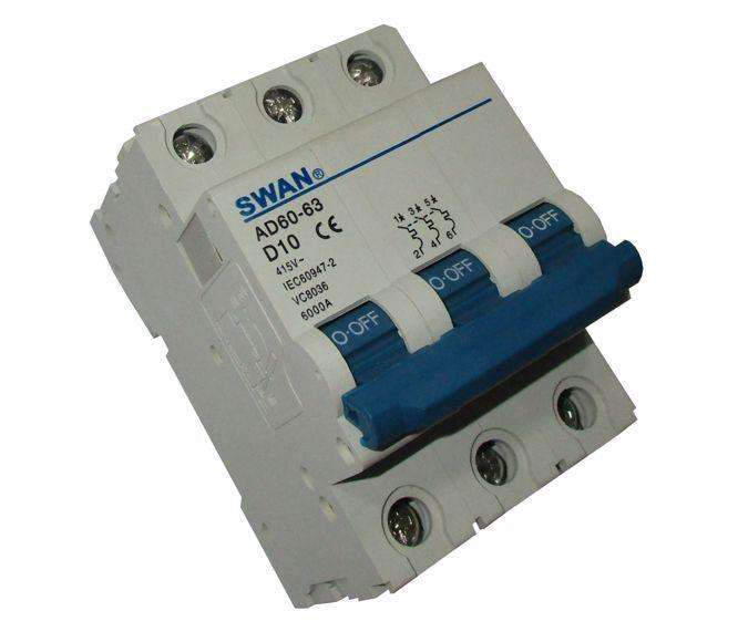 Circuit Breaker Din 10 A 3 P 6 Ka D Curve Cb Ad60 6310 D