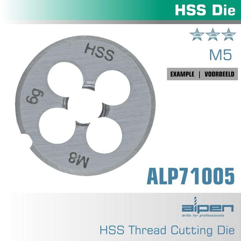 Die 5 Mm Round 25 X9 Mm In Pouch Hss 0.8 Mm Pitch