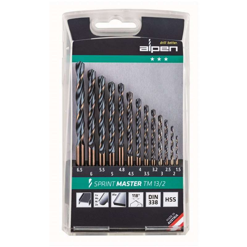 Hss Sprint Master Drill Bit Set 13 Piece 1.5 6.5 3.2+4.8 Tm13 2