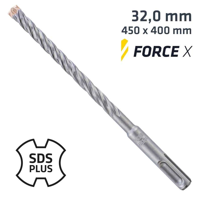 Force X 32.0 X 450/400 Sds Plus Rebar Drill Bit X4 Cutting Edges