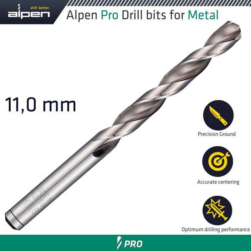 Alpen Pro Hss Drill Din 338 Rn 135 With Split Point 11.0 Mm Bulk